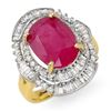 Image 1 : 5.75 CTW Ruby & Diamond Ring 14K Yellow Gold - REF-118T8X - 12901