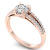 Image 2 : 1.11 CTW Certified VS/SI Diamond Solitaire Art Deco Ring 14K Rose Gold - REF-182M9F - 30304