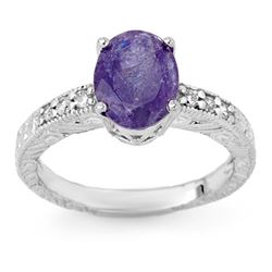 2.68 CTW Tanzanite & Diamond Ring 14K White Gold - REF-57X3T - 13914