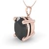 Image 1 : 5.0 CTW Oval Black Diamond Designer Necklace 14K Rose Gold - REF-114M9F - 38433