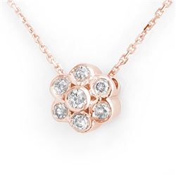 0.25 CTW Certified VS/SI Diamond Necklace 14K Rose Gold - REF-27H8W - 10673