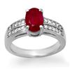 Image 1 : 3.38 CTW Ruby & Diamond Ring 14K White Gold - REF-60R5K - 14274