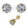 Image 2 : 1.0 CTW VS/SI Diamond Stud Solitaire Earrings 18K Yellow Gold - REF-156M4F - 35665