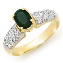 1.50 CTW Emerald & Diamond Ring 10K Yellow Gold - REF-42K9R - 13263