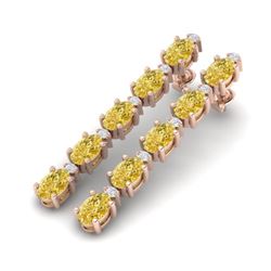 15.47 CTW Citrine & VS/SI Certified Diamond Tennis Earrings 10K Rose Gold - REF-75Y6N - 29476