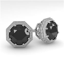 2.0 CTW Black Diamond Stud Solitaire Earrings 18K White Gold - REF-64Y9N - 35979