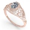 Image 2 : 0.50 CTW VS/SI Oval Diamond Solitaire Engagement Ring Deco 18K Rose Gold - REF-104M8F - 36020