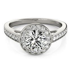 1.16 CTW Certified VS/SI Diamond Solitaire Halo Ring 18K White Gold - REF-199M5F - 26563