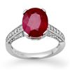 Image 1 : 2.80 CTW Ruby & Diamond Ring 18K White Gold - REF-94K5R - 11870