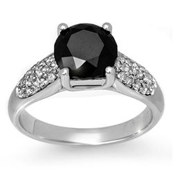 2.75 CTW Vs Certified Black & White Diamond Ring 10K White Gold - REF-130X2T - 13496