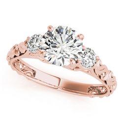 1.25 CTW Certified VS/SI Diamond 3 Stone Ring 18K Rose Gold - REF-360K9R - 28045