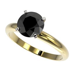 2.09 CTW Fancy Black VS Diamond Solitaire Engagement Ring 10K Yellow Gold - REF-55K6R - 36454