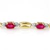 Image 2 : 3.25 CTW Ruby Bracelet 10K Yellow Gold - REF-45H5W - 11784