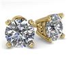 Image 1 : 2.0 CTW VS/SI Diamond Stud Designer Earrings 18K Yellow Gold - REF-538F3M - 32302