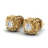 Image 1 : 1.11 CTW VS/SI Diamond Solitaire Art Deco Stud Earrings 18K Yellow Gold - REF-218M2F - 36877