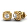 Image 2 : 1.11 CTW VS/SI Diamond Solitaire Art Deco Stud Earrings 18K Yellow Gold - REF-218M2F - 36877