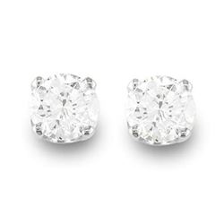0.50 CTW Certified VS/SI Diamond Solitaire Stud Earrings 14K White Gold - REF-50T9X - 13529