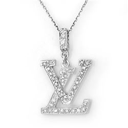 0.33 CTW Certified VS/SI Diamond Necklace 14K White Gold - REF-42K2R - 10740