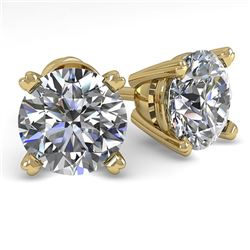 2.01 CTW VS/SI Diamond Stud Designer Earrings 14K Yellow Gold - REF-530K8R - 30596