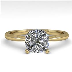 1.01 CTW Cushion Cut VS/SI Diamond Engagement Designer Ring 18K Yellow Gold - REF-285K2R - 32428