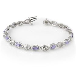 2.62 CTW Tanzanite & Diamond Bracelet 10K White Gold - REF-47W3H - 14242