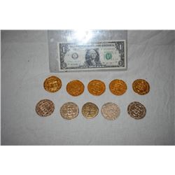 PIRATES OF THE CARIBBEAN LOT OF 10 SCREEN USED TREASURE COINS 16 B-GRADE