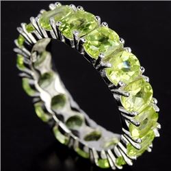 Natural Green Peridot Eternity Band