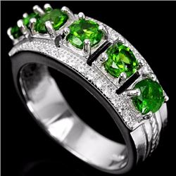 Natural Green Chrome Diopside Ring