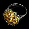 Image 3 : Natural Yellow Citrine Green Peridot Ring