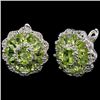 Image 1 : NATURAL AAA APPLE GREEN PERIDOT Earrings