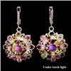 Image 1 : Natural Fancy Tourmaline & White Opal Earrings