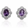 Image 1 : Natural Amethyst & Diamond 2.36 carats Earrings