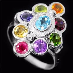 Natural Multi Gemstone Ring