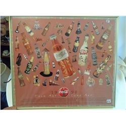 Coca Cola Folk Art poster framed 21x24