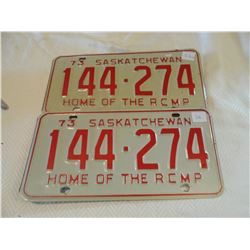 1973 License Plates pair SK