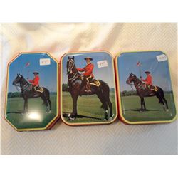 Lot of 3 matching RCMPtrinket tins