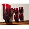 Image 1 : Princess Made Ruby red jug and 4 matching cups