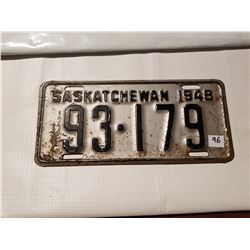 1948 Saskatchewan licence plate