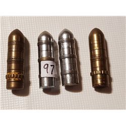 4 antique lighters (bullet)