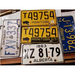 lot of 5 vintage license plates