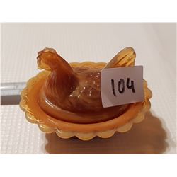 hen on a nest 2.5 inch tan borwn