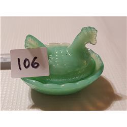 hen on a nest 2.5 inch aqua green