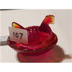 hen on a nest 2.5 inch cherry