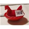 Image 2 : hen on a nest 2.5 inch rose/red/orange