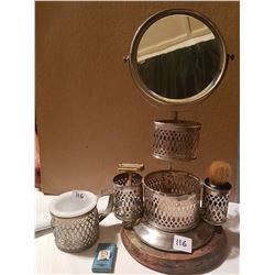 Mens shaving stand (with soap,cup,razor