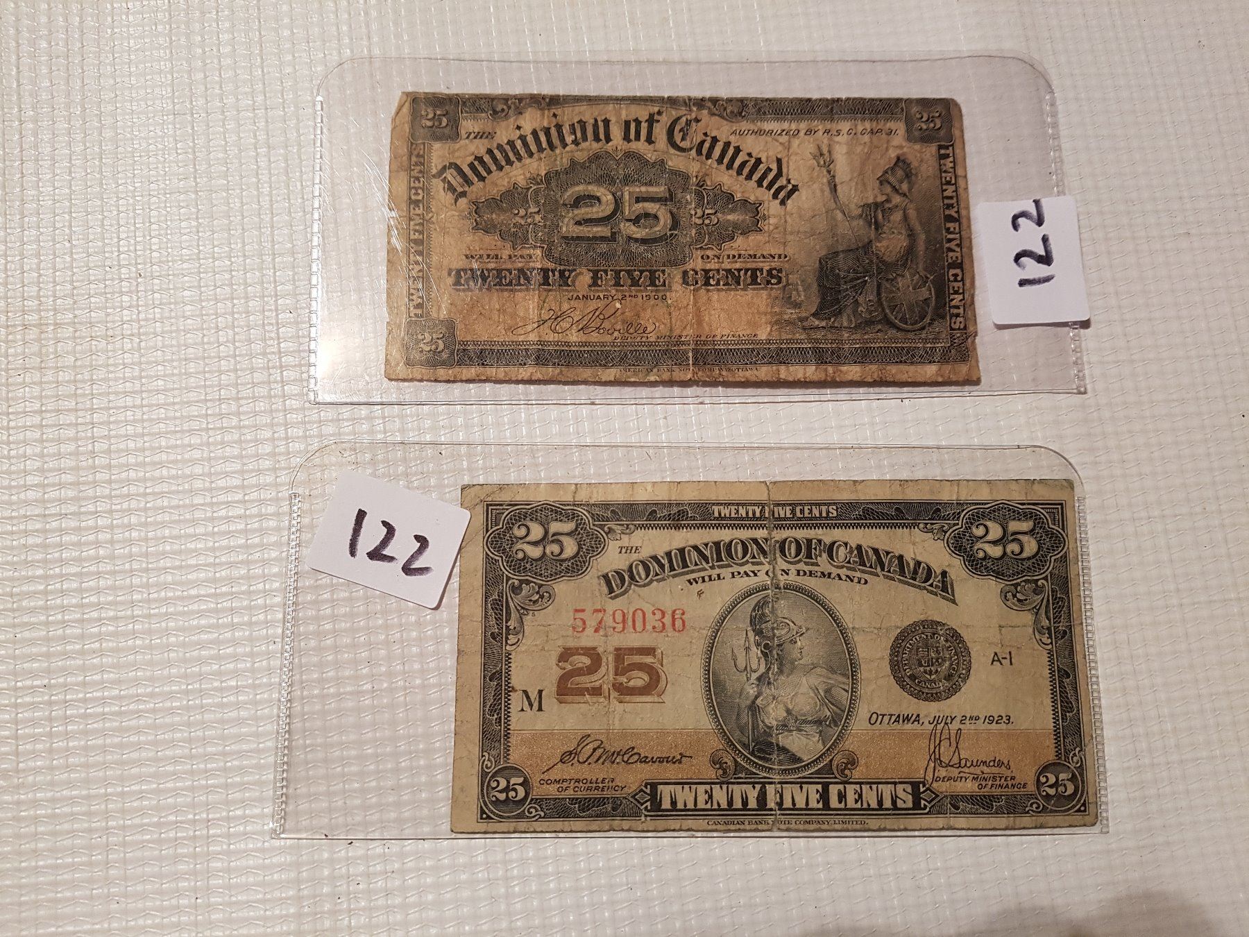1900 Bank Note 1900 and 1923 (25cent bank notes) - Schmalz Auctions
