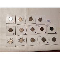 Lot of 14 US coins (Buffalo V nickle, Indian Head)