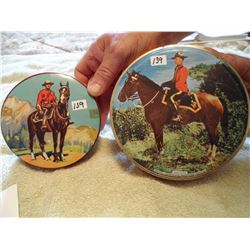 Lot of 2 RCMP logo tins