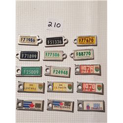 15 miniture Saskathewan License plates