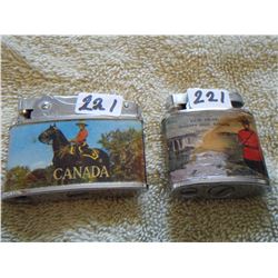 two RCMP logo lighters